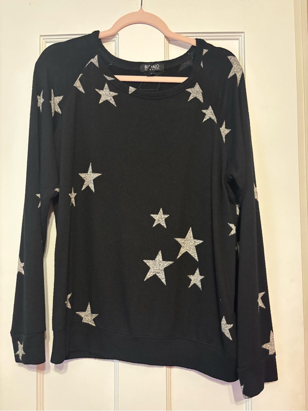 Buffalo David Bitton Black Sweatshirt with Silver Star Accents